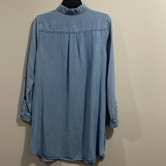 J. Jill Denim Button Down Tunic Long Sleeve Denim Dress - Picture 10 of 10